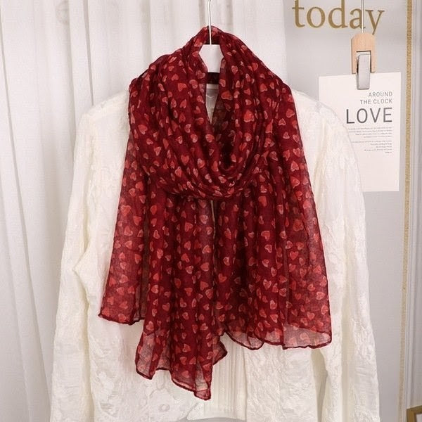 Heart Printed Hijab / Orna