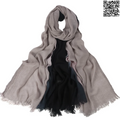 Soft Lightweight Rayon Cotton Midnight Black & Gray Gradient Long Scarf