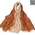 Soft Lightweight Rayon Cotton Orange & Light Nude Gradient Long Scarf