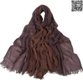 Soft Lightweight Rayon Cotton Dark Russet & Russet Gradient Long Scarf
