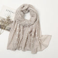 Light Brown Cotton Embroidered Hijab / Orna