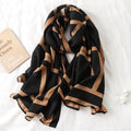 Stunning black brown printed  hijab