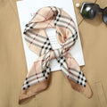 Light brown white mixed patterned classy silk scarf / hijab
