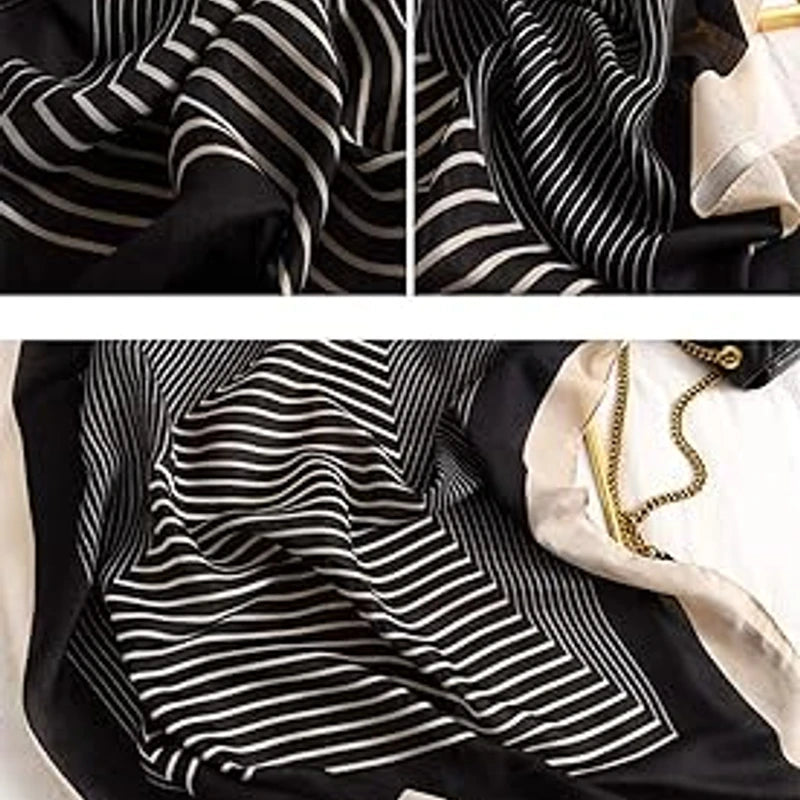 Classy black strip cotton hijab / orna