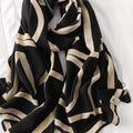 Classy black white mixed pattern hijab / orna