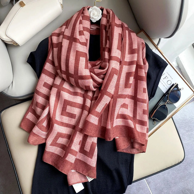 Brick red color cotton hijab / scarf