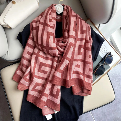 Brick red color cotton hijab / scarf
