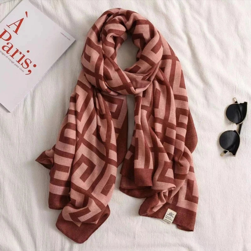 Brick red color cotton hijab / scarf