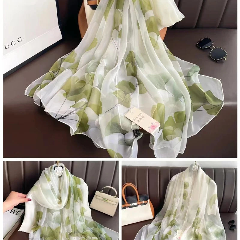Classy light green silk hijab