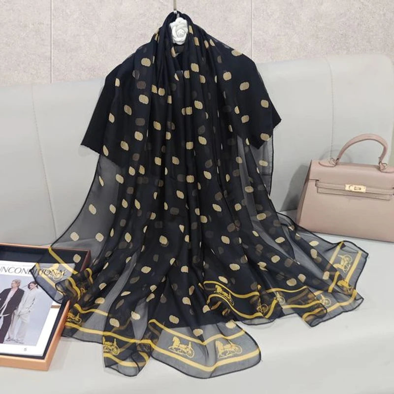 Gorgeous black color silk hijab/orna