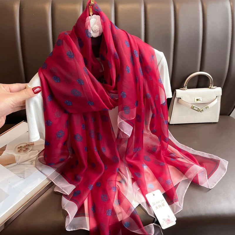 Beautiful coral red color silk hijab/orna