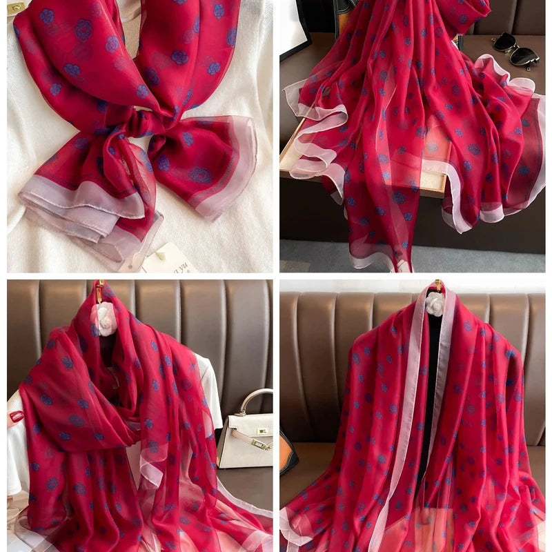 Beautiful coral red color silk hijab/orna
