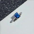 Octagon Cut Blue Sapphire Ring