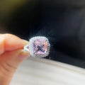 Luxury pink cubic zirconia ring