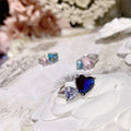 Double Heart Shaped Blue Ring