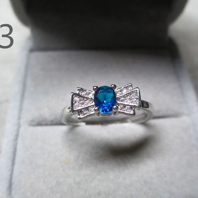 Sterling Silver Blue Sapphire Ring