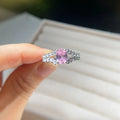 Stunning oval shaped pink cubic zirconia ring