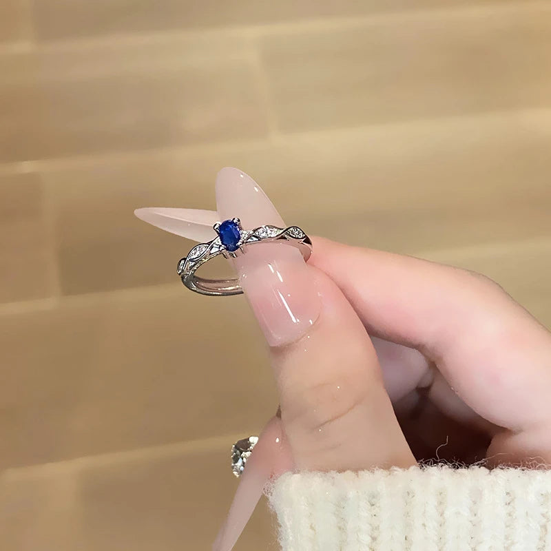 Beautiful oval shaped blue color ring