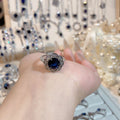 Stunning Blue Color Flower Ring