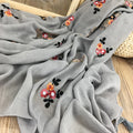 Elegant Gray Colour Tassel Cotton Hijab