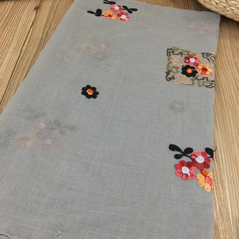 Elegant Gray Colour Tassel Cotton Hijab