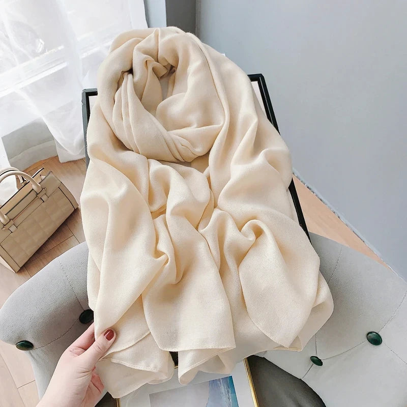 Sophisticated off white color cotton hijab