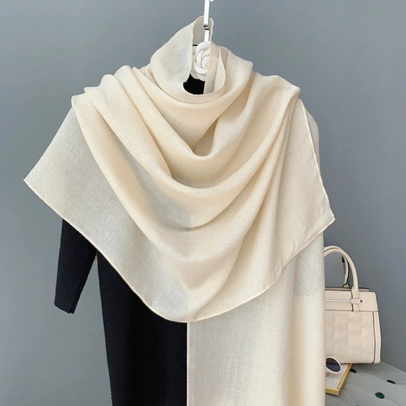 Sophisticated off white color cotton hijab