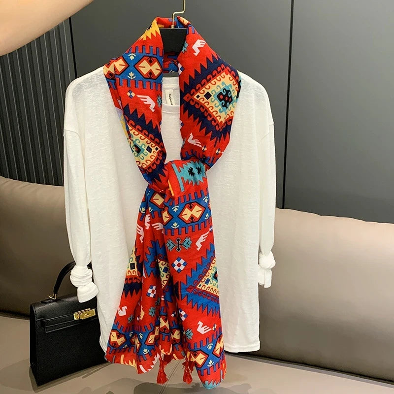 Gorgeous Red Colour Long Cotton Hijab/Orna