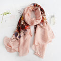 Beige Color flower printed hijab/orna