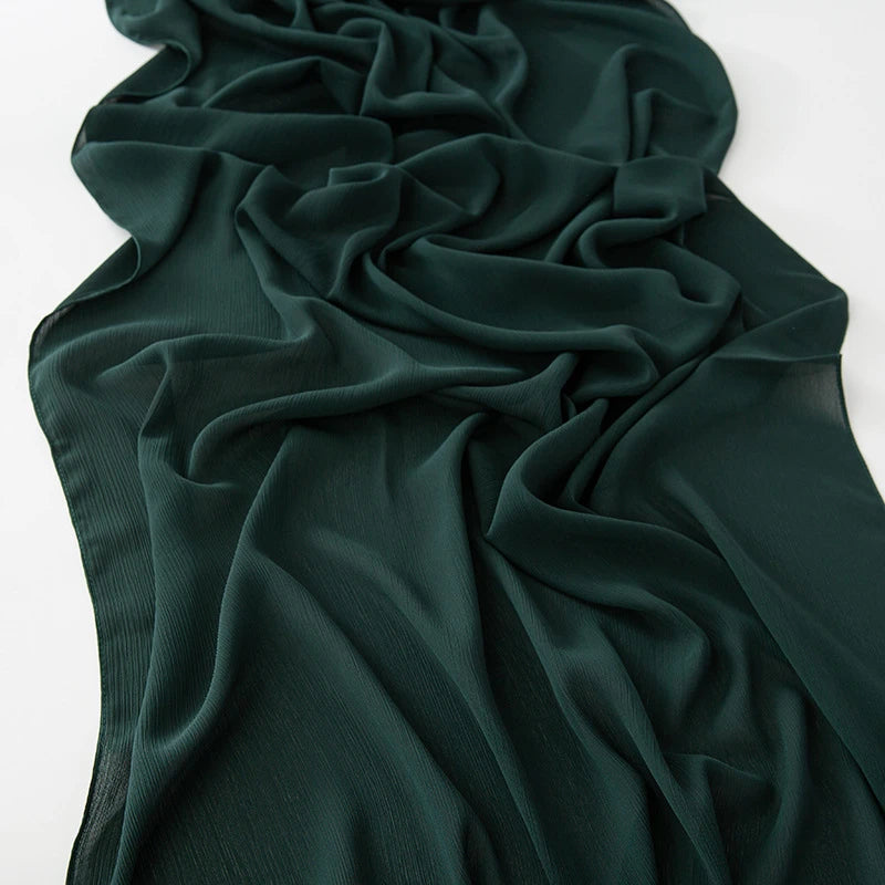 Elegant green colour long chiffon hijab / orna