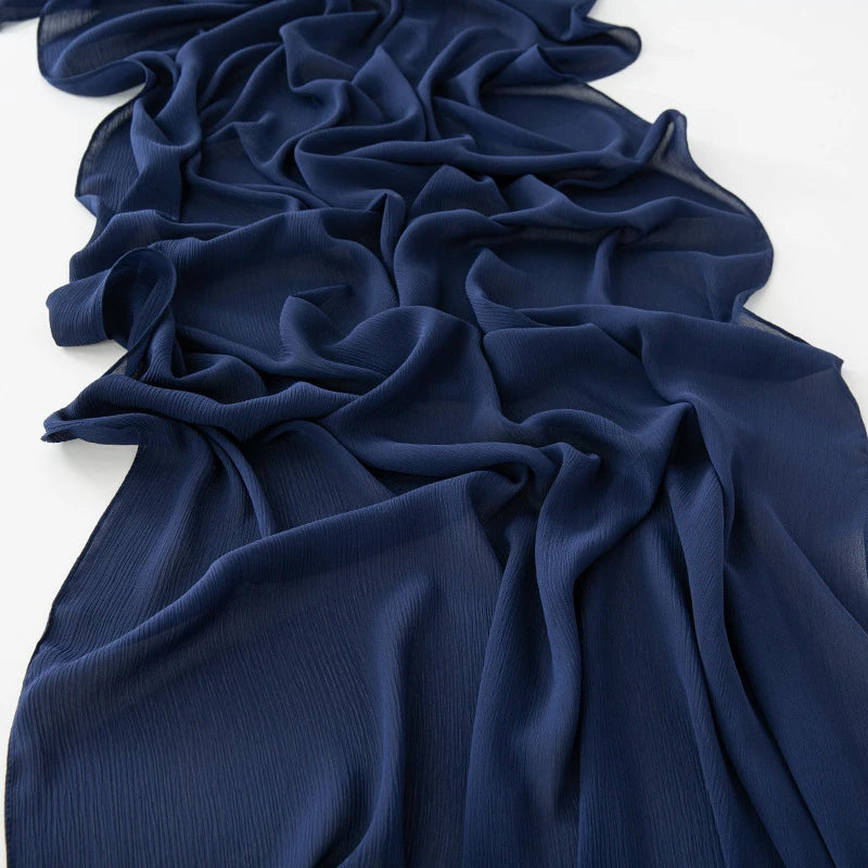 Elegant navy blue color long chiffon hijab