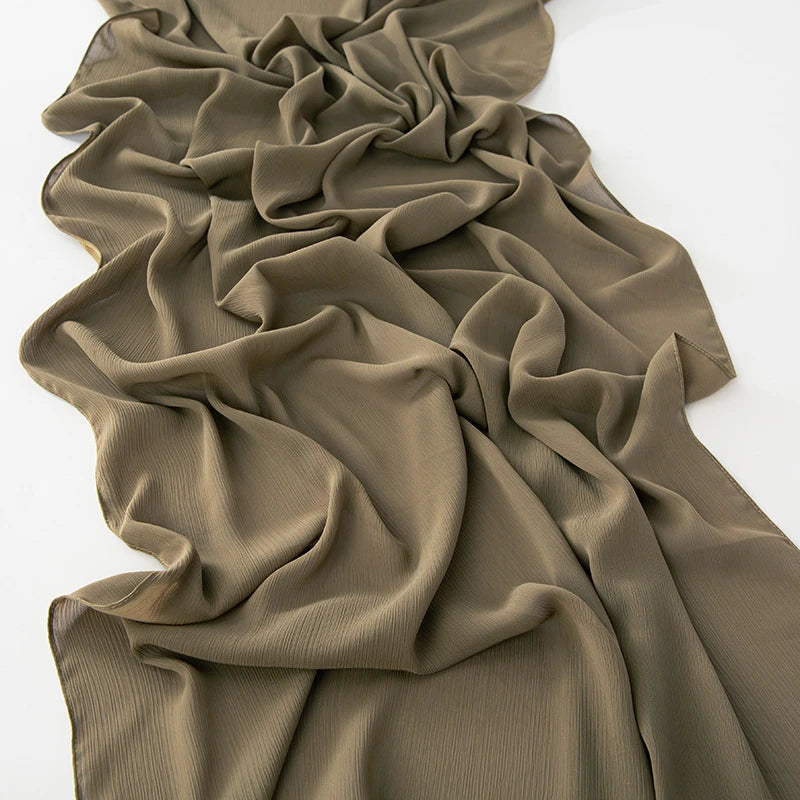 Elegant army green colour soft chiffon hijab / orna