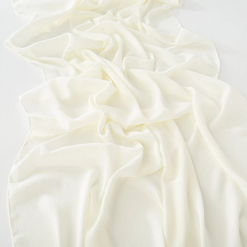 Classy milk white color soft chiffon hijab / orna