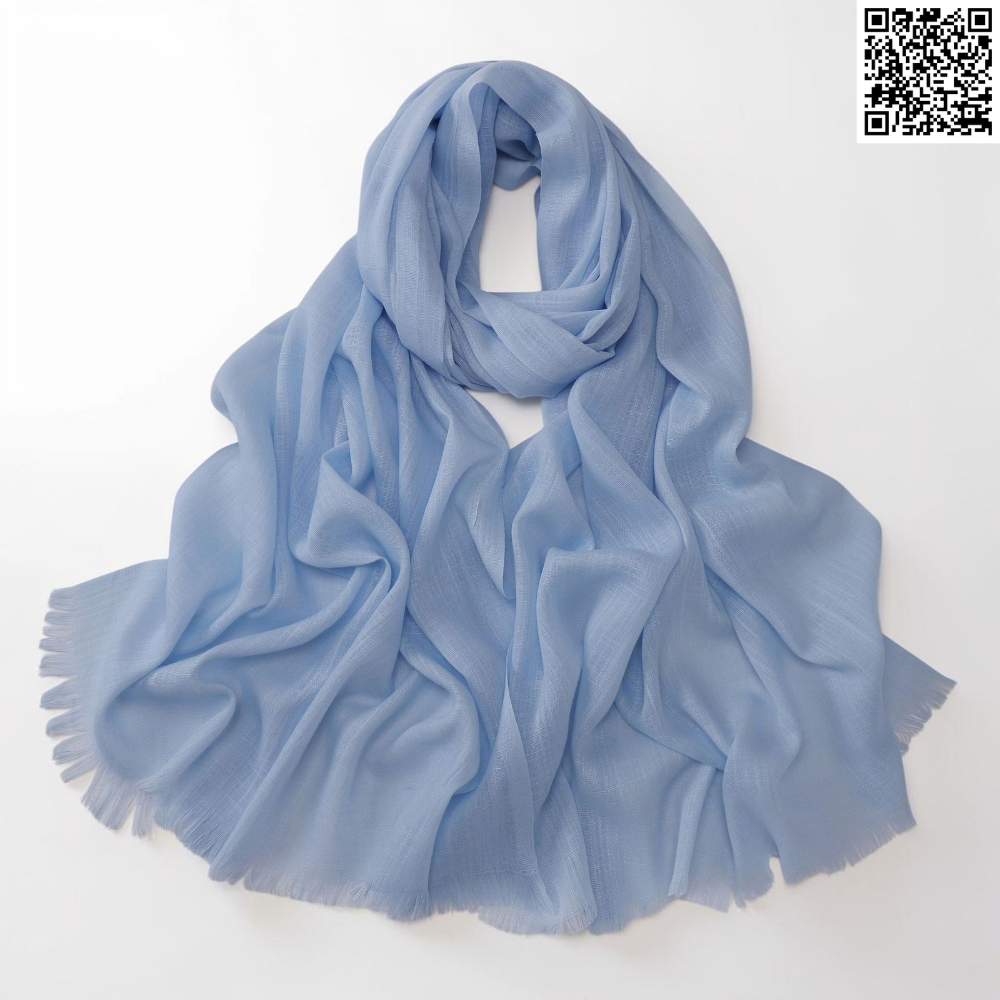 Stylish Soft Sky Blue Bamboo Cotton Hijab / Orna