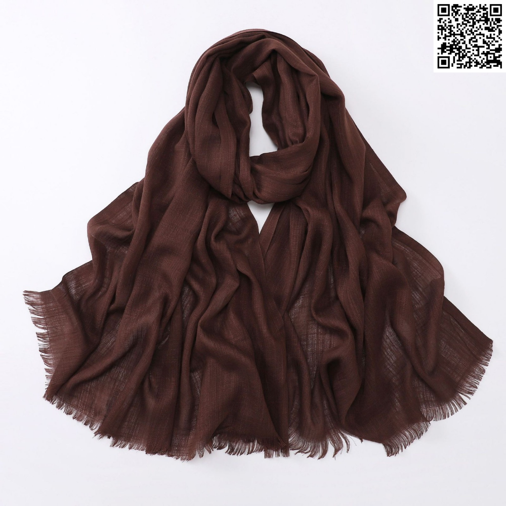 Stylish Soft Dark COffee Bamboo Cotton Hijab / Orna