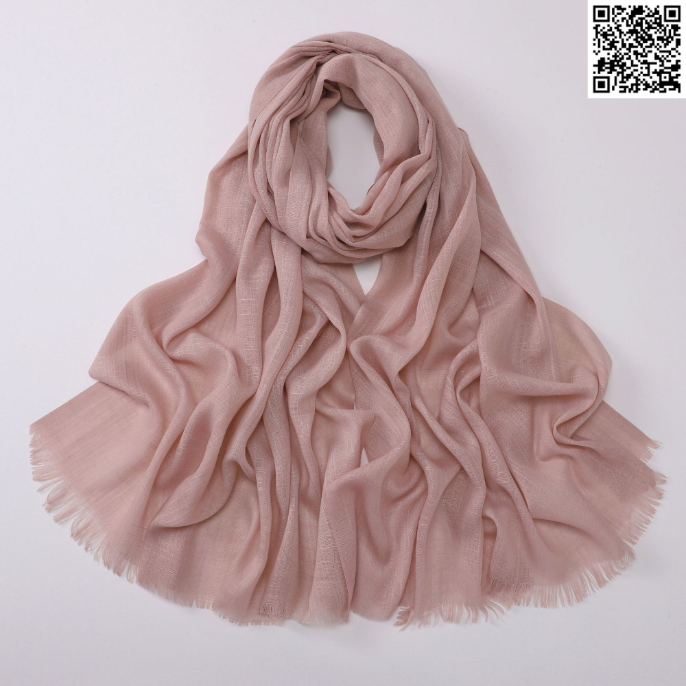Stylish Soft Light Pink Bamboo Cotton Hijab / Orna