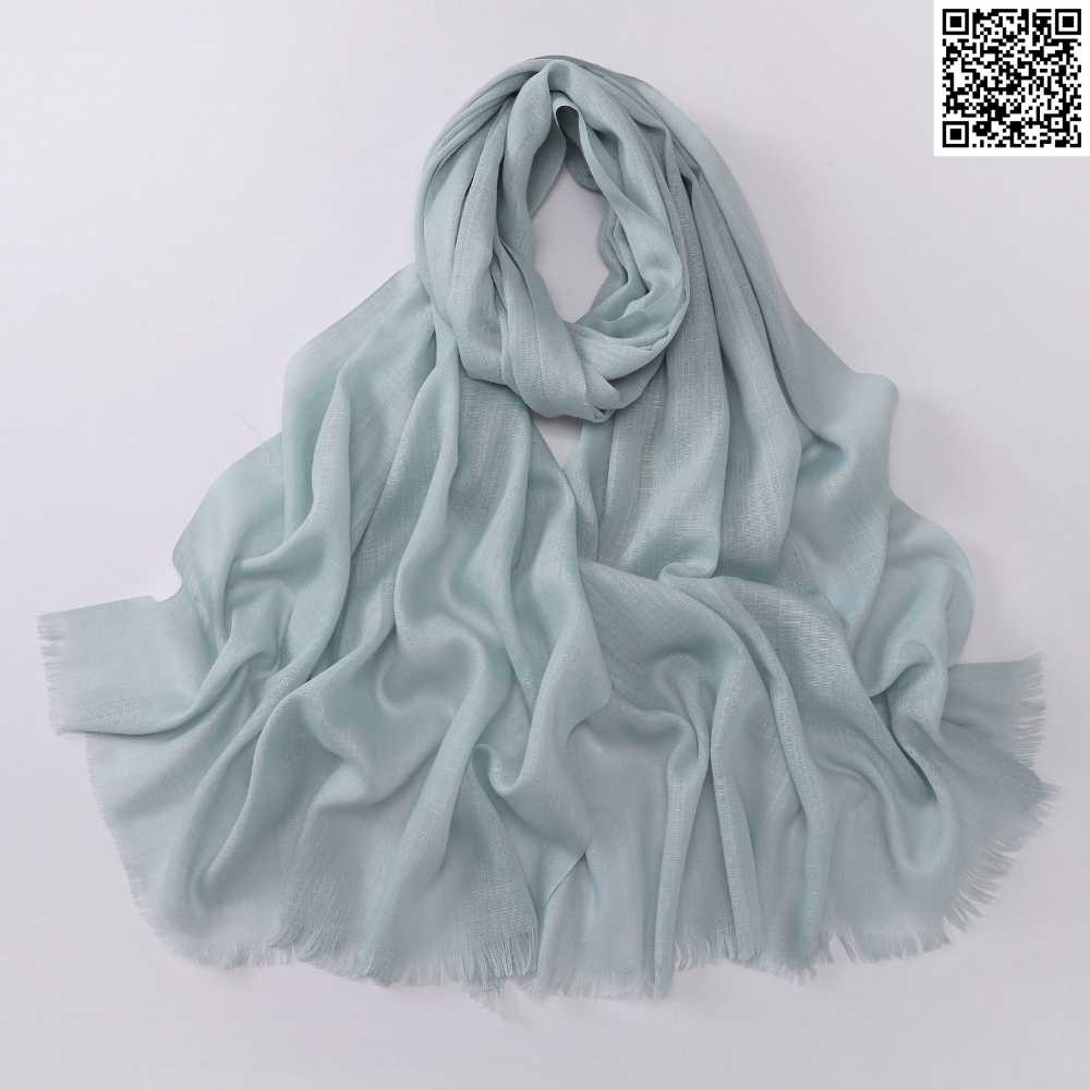 Stylish Soft Mint Green Bamboo Cotton Hijab / Orna
