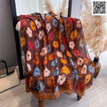 Imported Autumn Bloom Flower Lightweight Chocolate Multi Floral Scarf