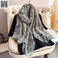 Imported Vine Flower Lightweight Green Scarf