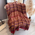 Beautiful Rust Red Classic Ethnic Style Imported Super Soft Summer Friendly Long Hijab / Orna