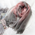 Gorgeous Gray Pink Lightweight Gradient Color Breathable Imported Tie-Dye Hijab / Orna
