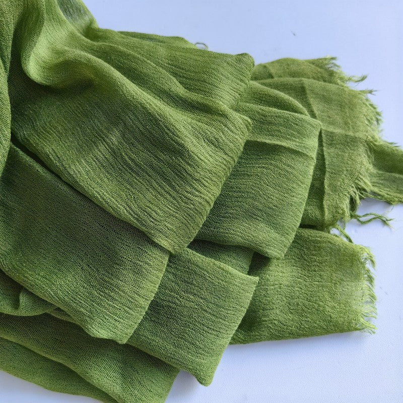 Classy Greenery Color Imported Super Soft Breathable Long Rayon Cotton Hijab / Orna
