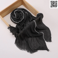 Imported Black Color Super Soft Rayon Cotton Small Lace Hijab / Scarf