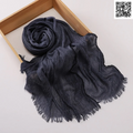 Imported Navy Blue Color Super Soft Rayon Cotton Small Lace Hijab / Scarf