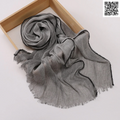 Imported Light Gray Color Super Soft Rayon Cotton Small Lace Hijab / Scarf