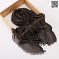 Imported Black Coffee Color Super Soft Rayon Cotton Small Lace Hijab / Scarf