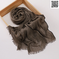 Imported Taupe Color Super Soft Rayon Cotton Small Lace Hijab / Scarf