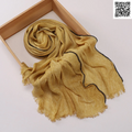 Imported Turmeric Color Super Soft Rayon Cotton Small Lace Hijab / Scarf