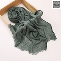 Imported Dark Green Color Super Soft Rayon Cotton Small Lace Hijab / Scarf
