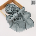 Imported Sage Green Color Super Soft Rayon Cotton Small Lace Hijab / Scarf